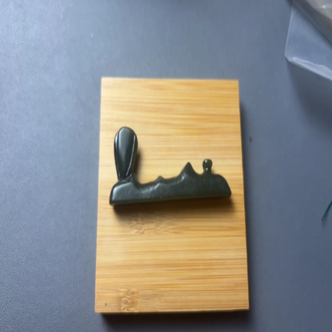 和田玉毛笔笔搁山形笔架书法文房四宝学生用创意笔托搁笔架子