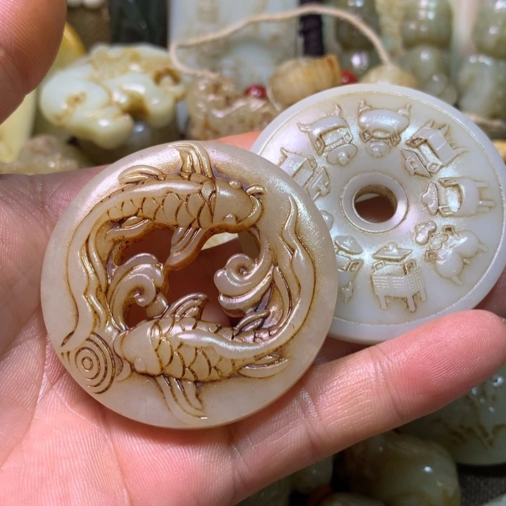 和田玉未镶嵌挂件用****7