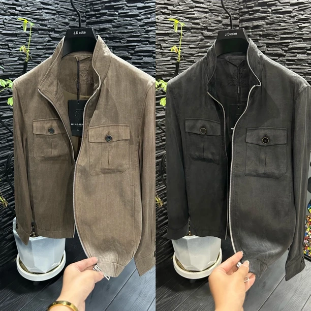 秋季新款高品质定制男士复古百搭夹克外套/71722