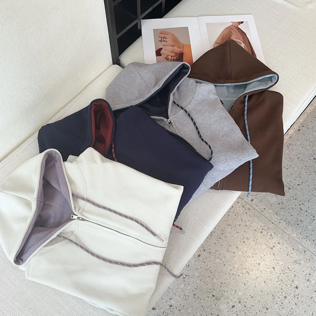 25秋季新款韩代净版里外双拼色拉链外套