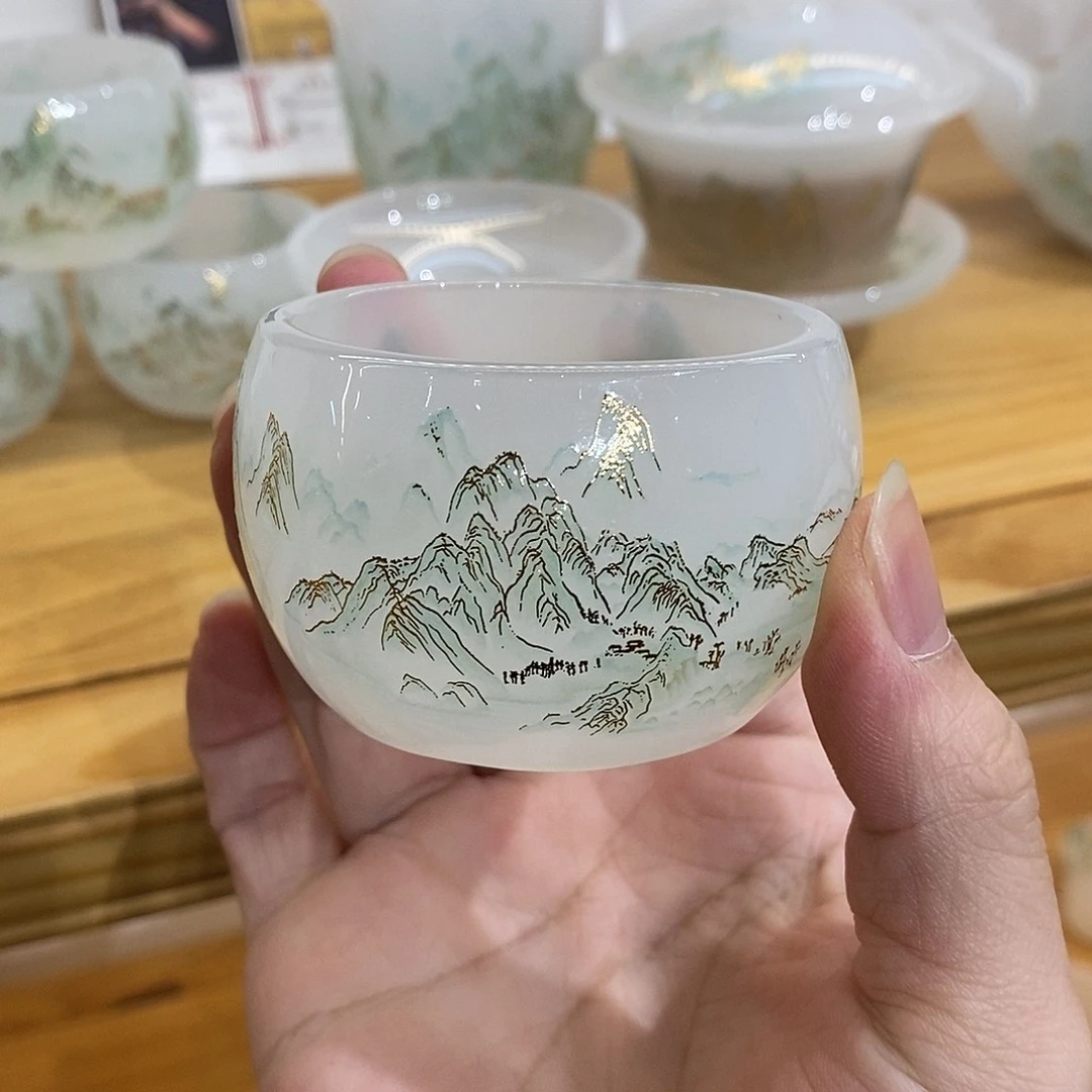 手工艺品琉璃千里江山客杯