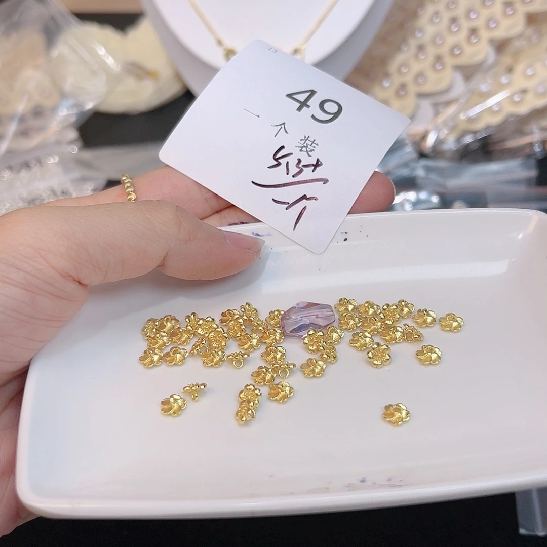 水晶珠宝半成品银S925镀金镶嵌49