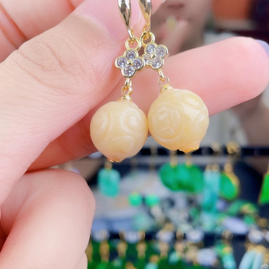 翡翠未镶嵌耳饰饰品