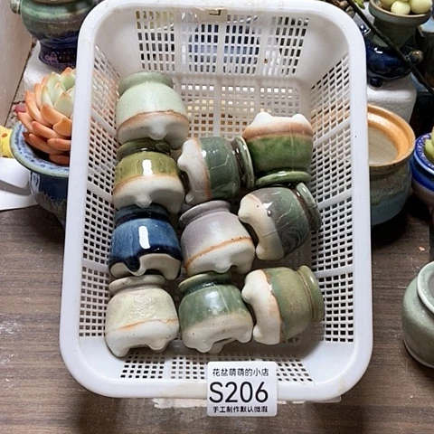 紫砂花盆206微瑕品口径3厘米左右的
