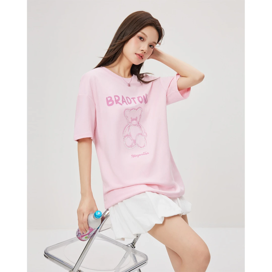 IEF/爱依服上衣2025春季新款美式时尚小众印花宽松中T恤欧若风