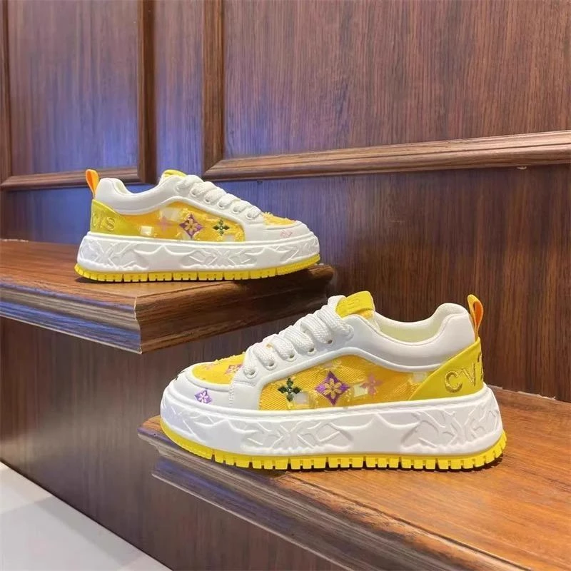 2025夏季新款男鞋厚底增高小白鞋百搭运动板鞋潮流拼色面包鞋休闲