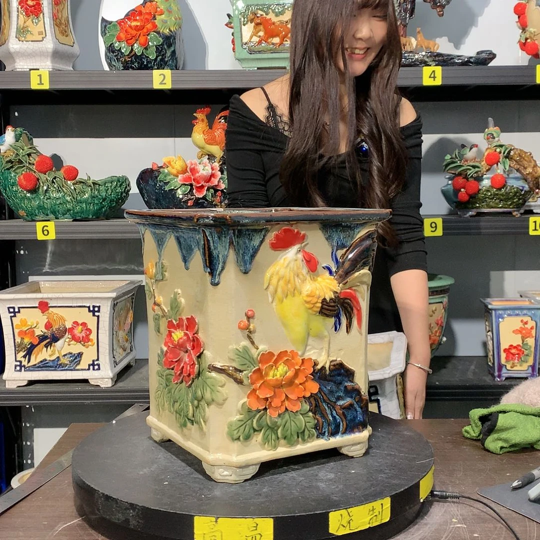 好***）高温烧制石湾盆花盆