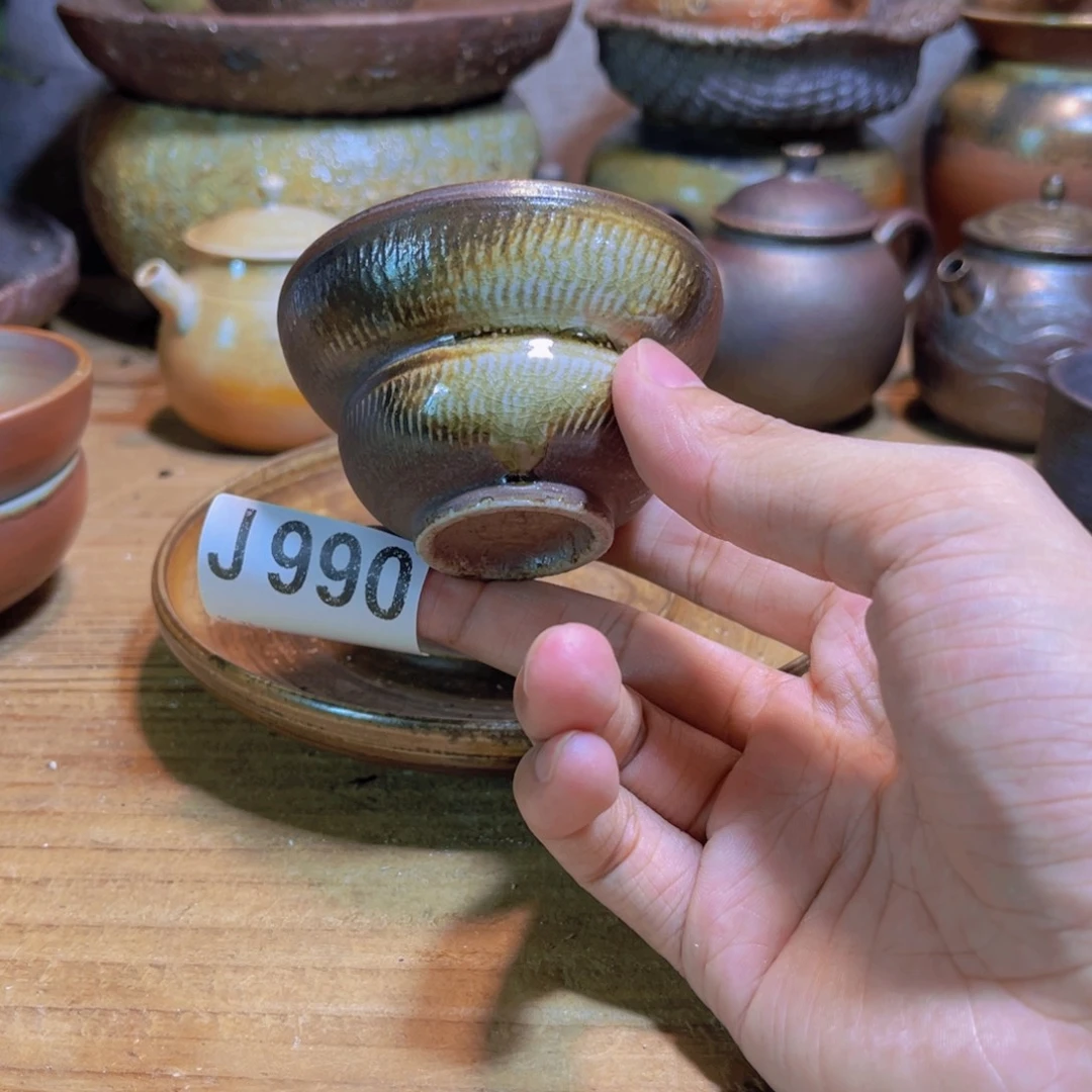 纯手工制作工艺（柴烧）裸烧纯手工制作柴烧杯990