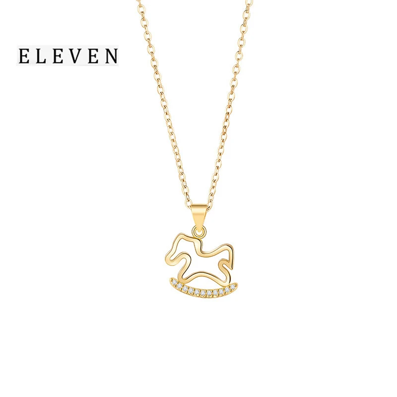 钛钢项链 2026新款生肖马系列项链国风复古新中式吊坠锁骨链