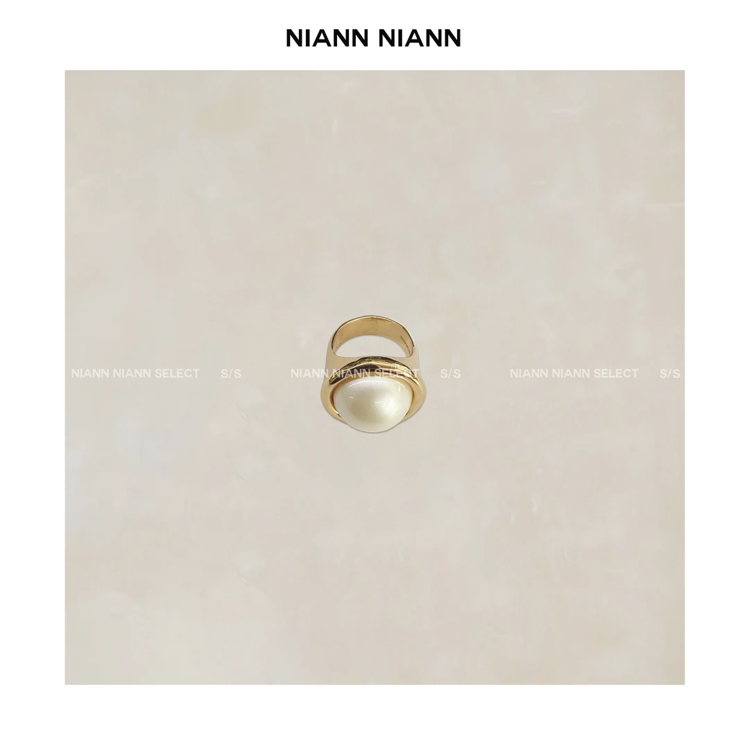 合金戒指 NiannNiann 精致小众配饰时尚单品经典仿珍珠戒指 15250