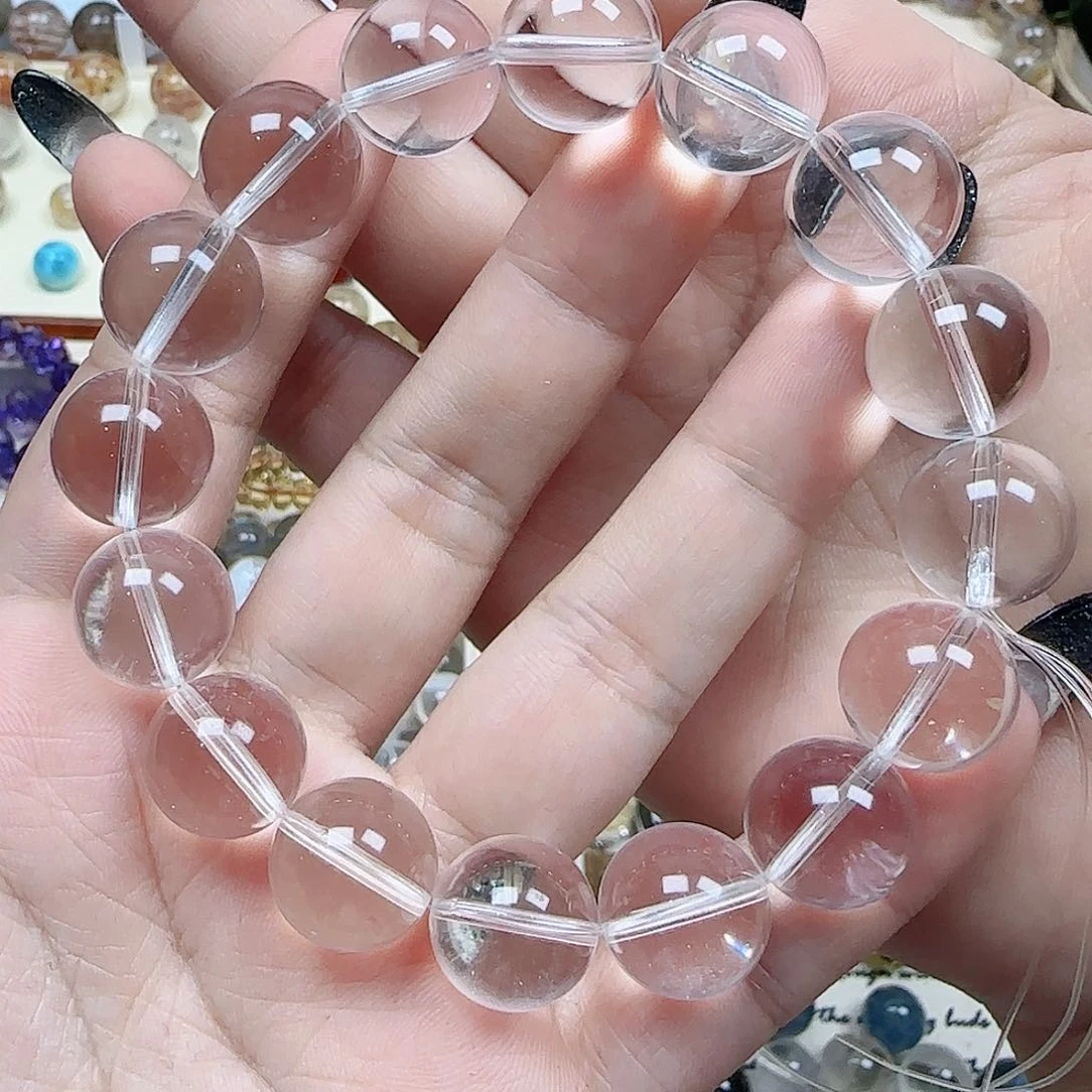 水晶手串未镶嵌没*汁白水晶卡13.7