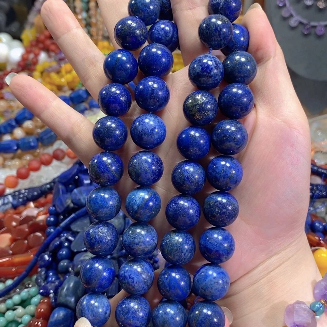 玛瑙/玉髓足银镀金镶嵌珠宝半成品青金一条卡16mm