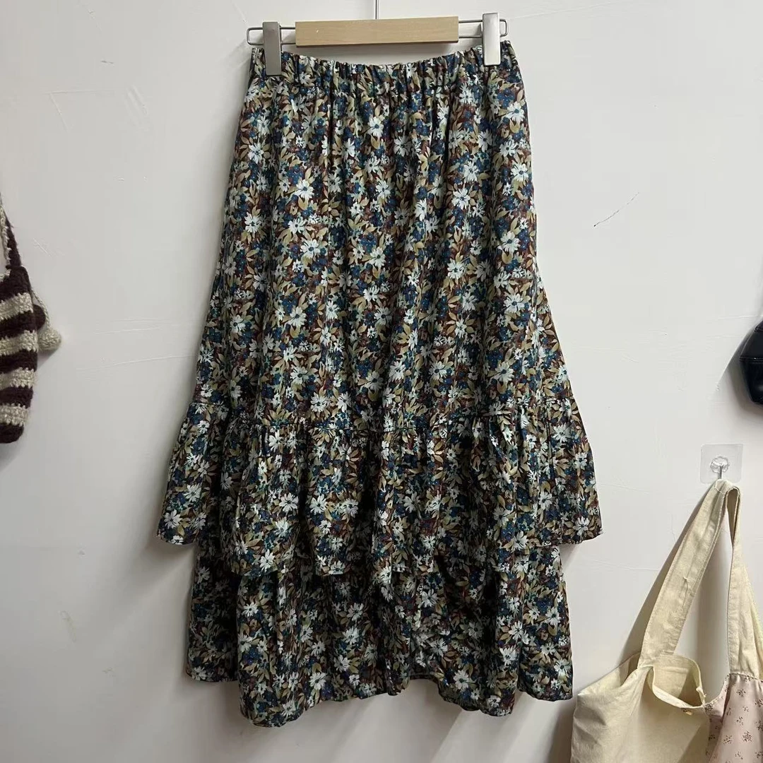 DOB｜日系原单【SM*2 】拼接棉碎花休闲百搭夏季百褶半身裙