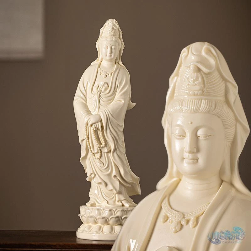 德化陶瓷南海观音菩萨佛像家用普陀山同款南海观世音站像HEY