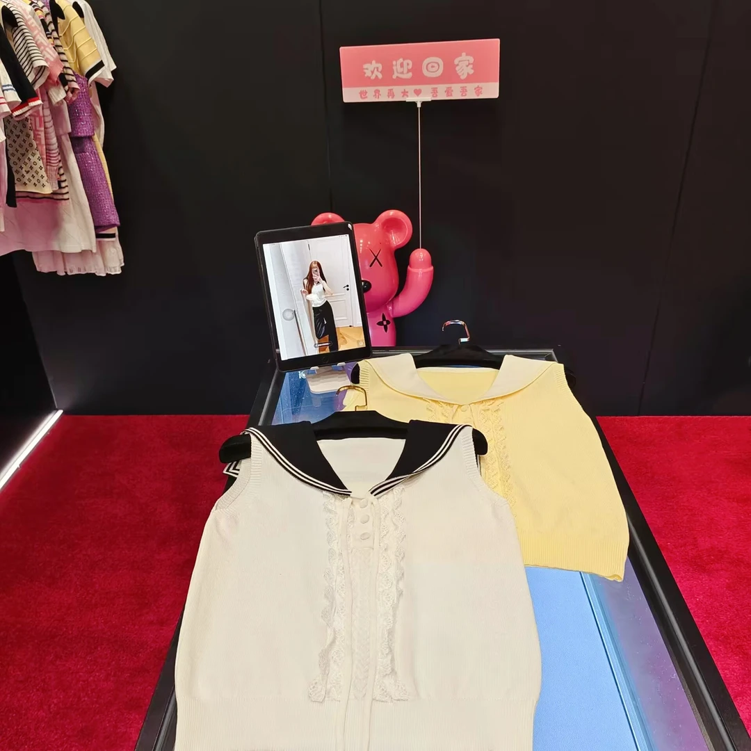 4852 无袖V领毛针织衫夏季时尚潮流上衣时尚百搭