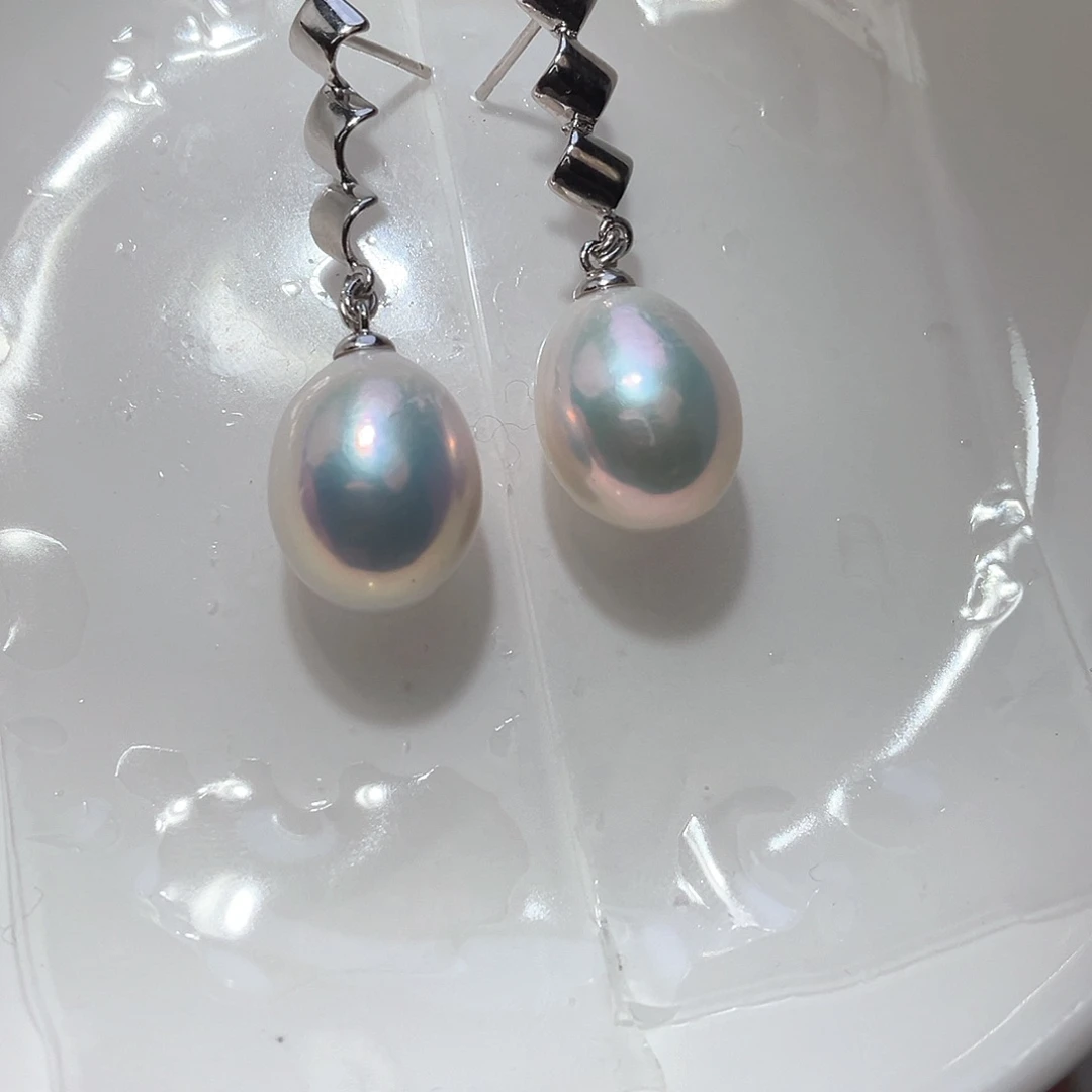 淡水珍珠耳饰银S925镶嵌
