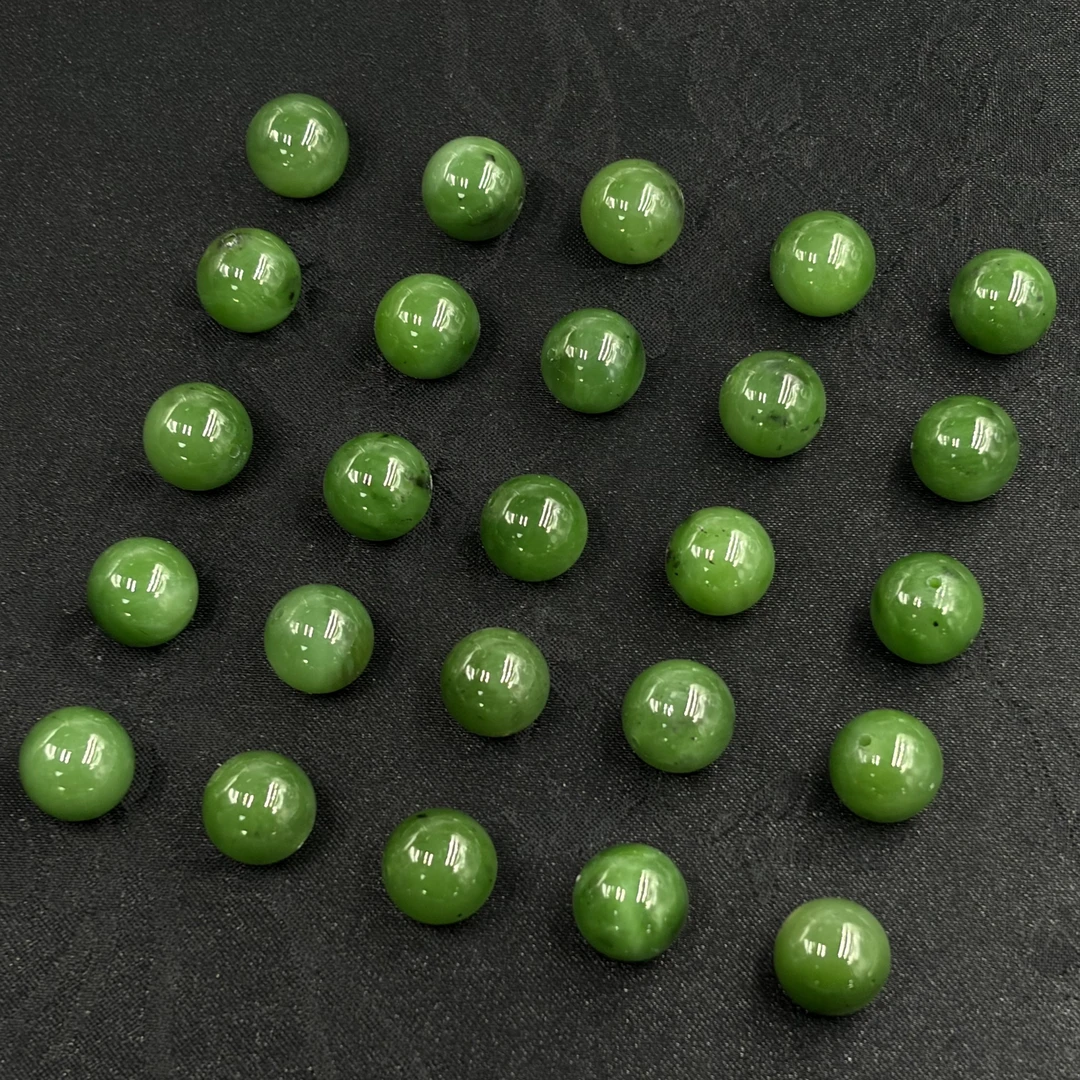 「戴琴珠宝」DQ5925-和田碧玉12mm左右单珠（多样性发其一）