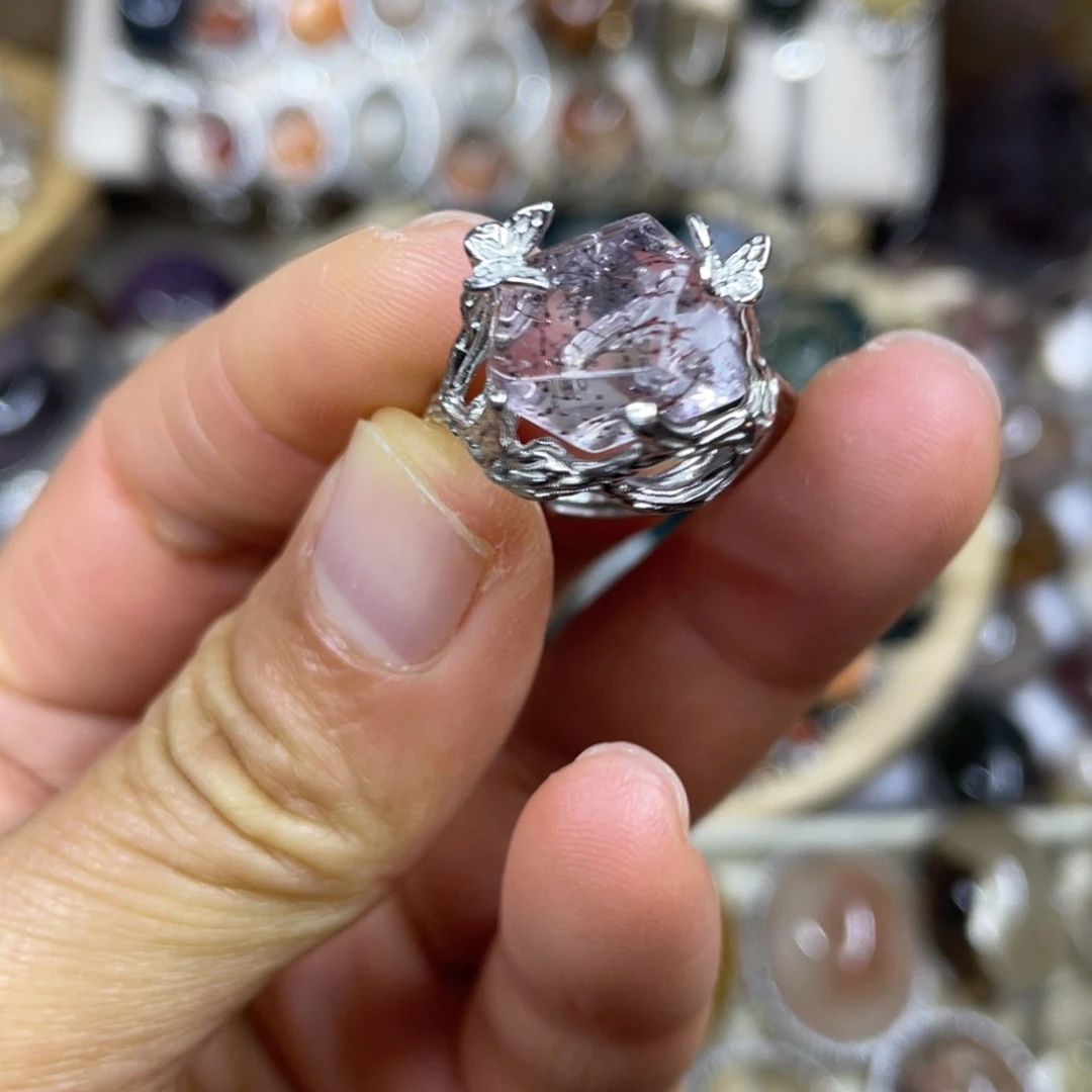 【闪购商品】银S925镶嵌珠宝半成品水晶戒指
