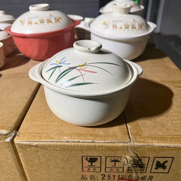 微瑕珍宝砂锅2010白锅兰花盖