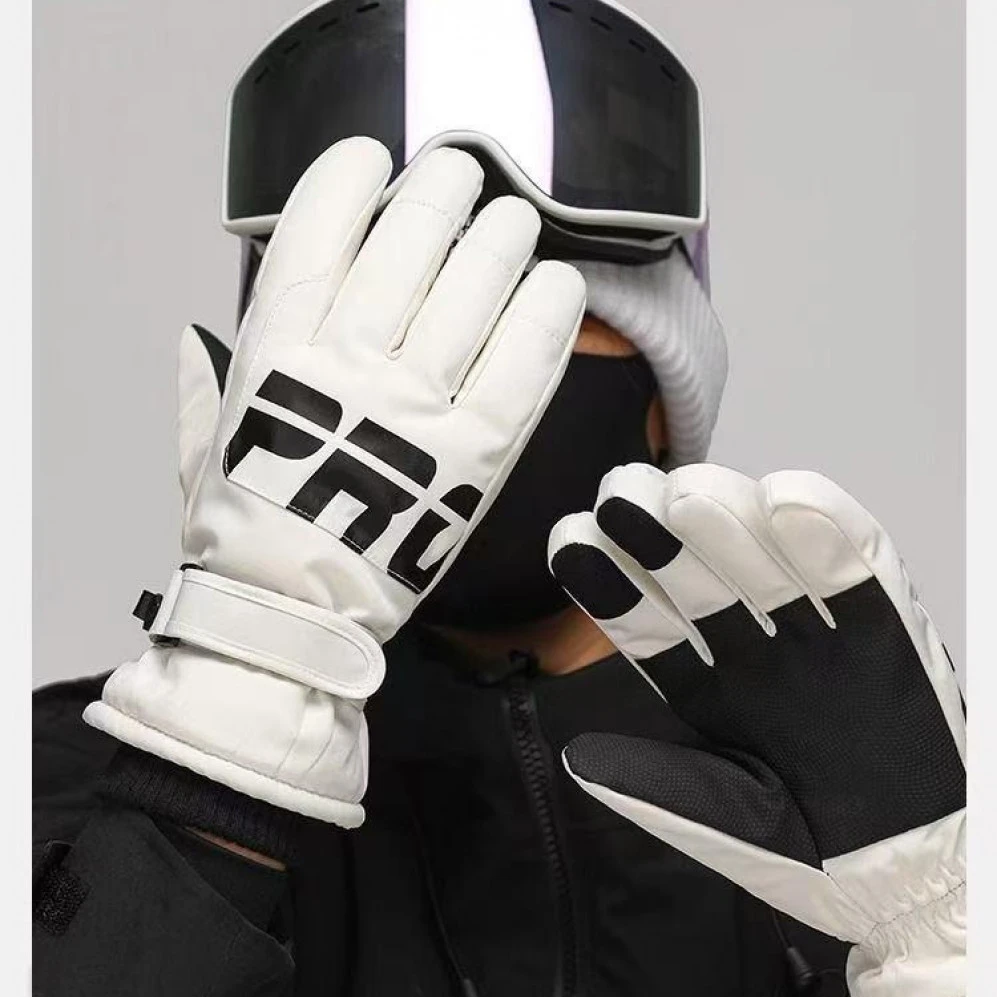 可触屏防水滑雪男女指全包手套保暖户外冬季通用行车耐磨加厚加绒