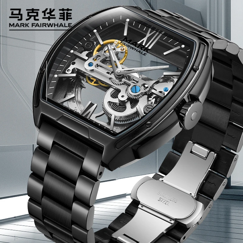 马克华菲2025新款手表男款镂空机械手表男士款防水腕表礼物送男友