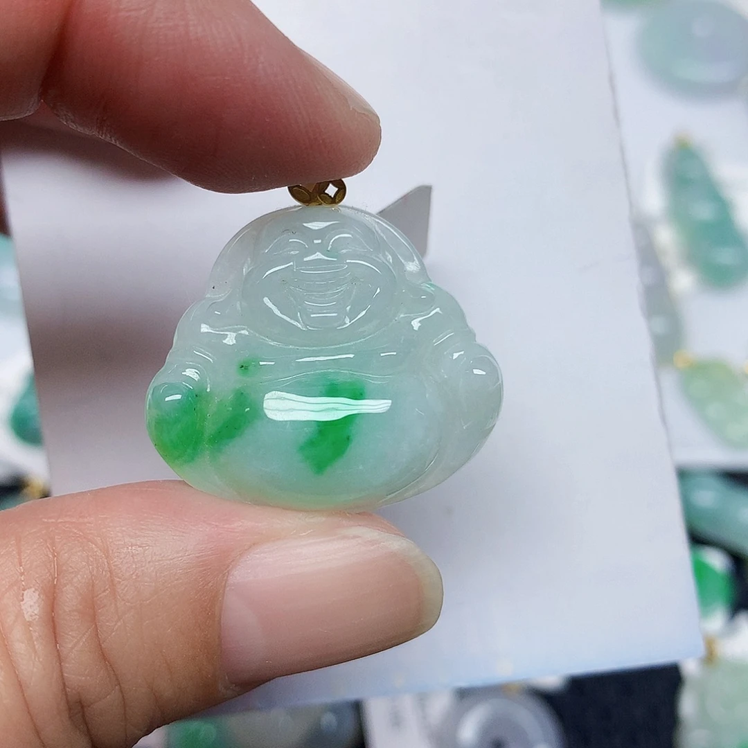 翡翠18K金镶嵌颈饰3567899