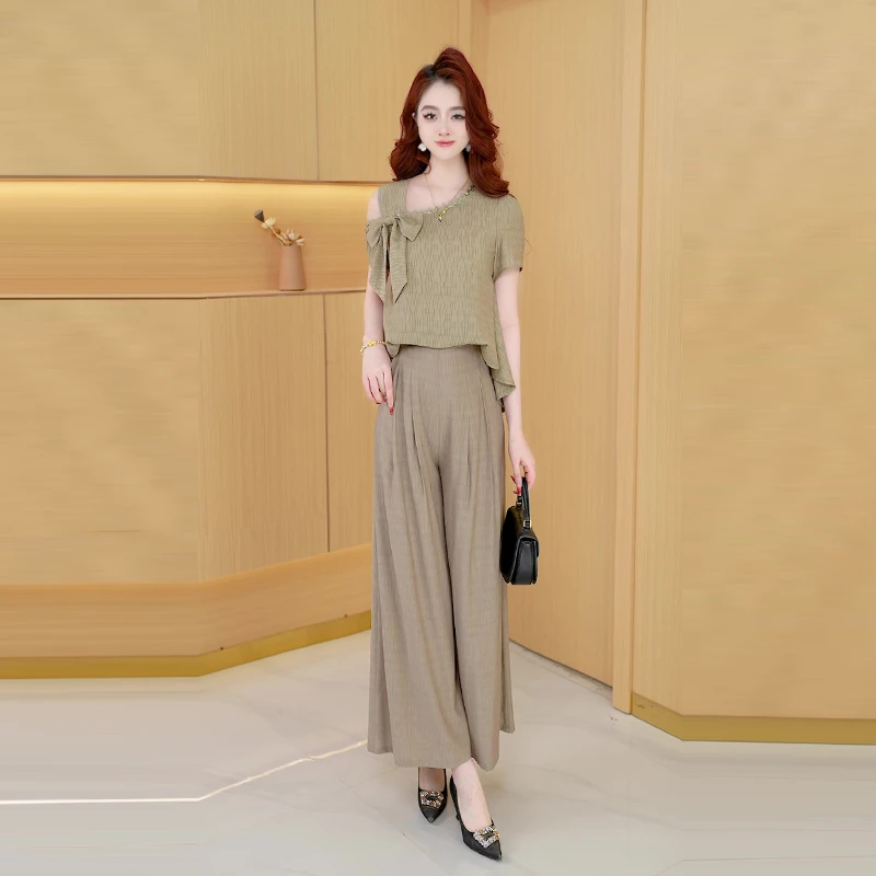 【两件套】夏季时尚女神修身洋气宽松气质休闲百搭显瘦减龄女装套