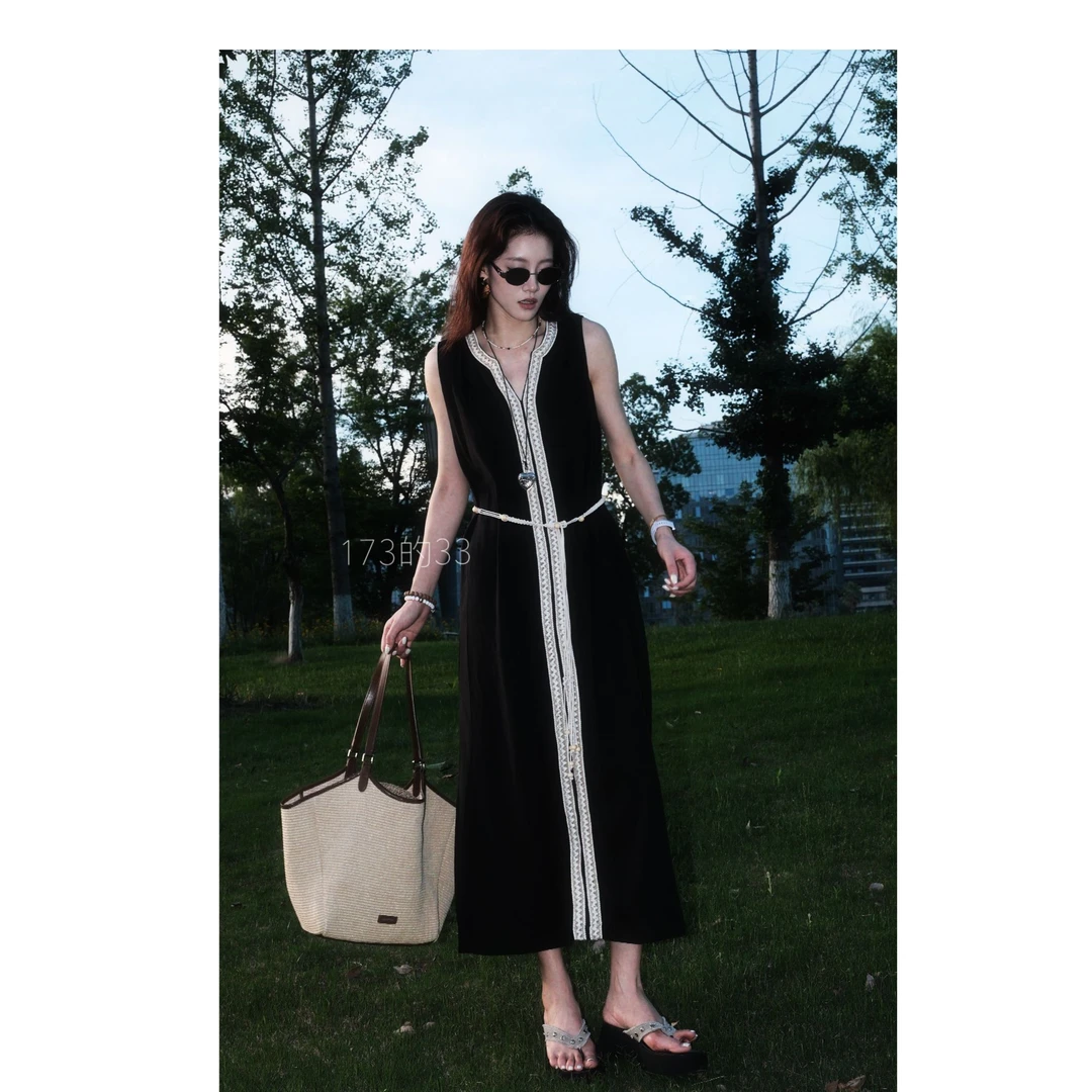 33 ARCH“维纳斯长裙”“100%雨露麻轻奢高级感收腰连衣裙26227