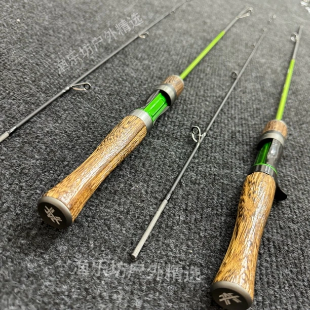超轻实木手把轮帽机械发声微物竿UL快调碳素实心竿稍