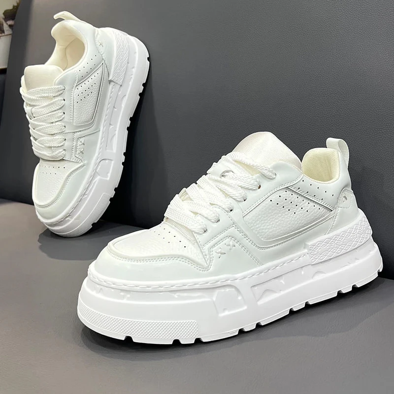 欧洲站男鞋2025秋季新款厚底增高百搭男士低帮潮流小白鞋休闲板鞋