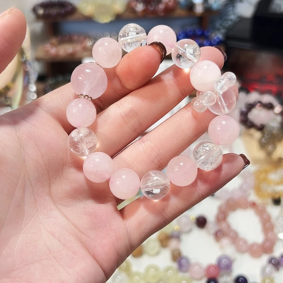 水晶未镶嵌手链粉水多宝