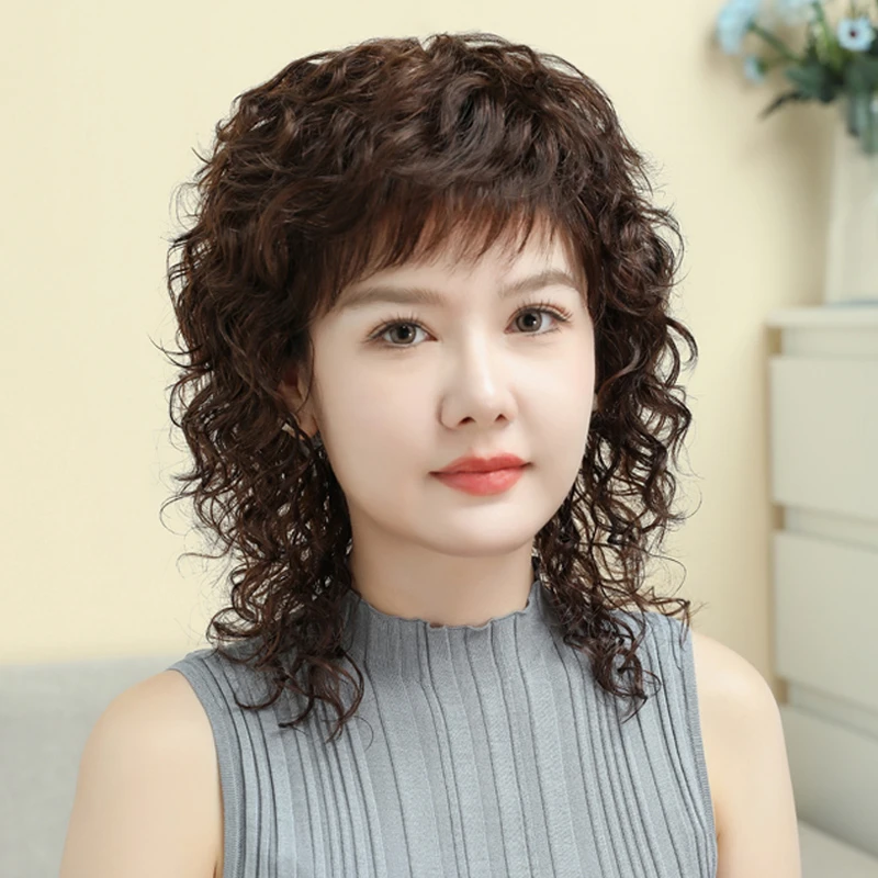 佰美丝假发女全头套中老年女士假发长卷发全真发假发套2024