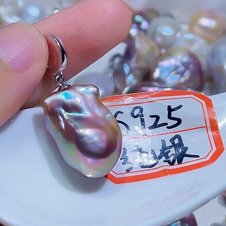 淡水珍珠银S925镶嵌颈饰