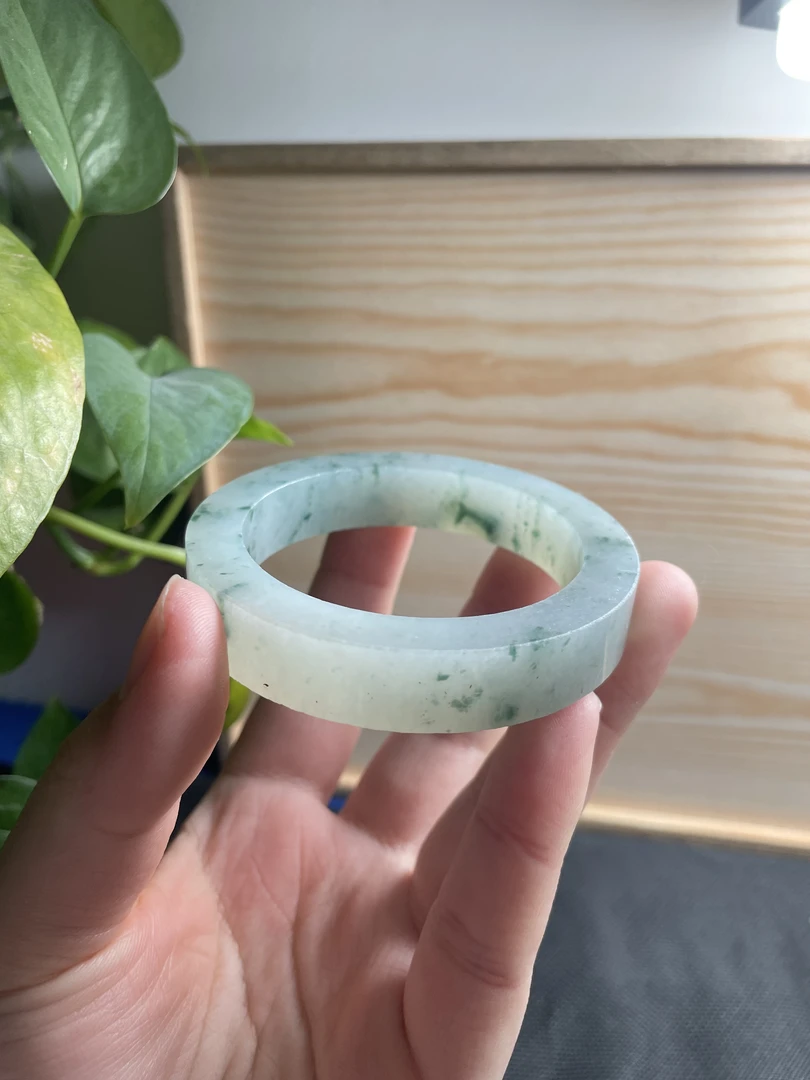 冰飘小碎花天然A货翡翠手镯定制