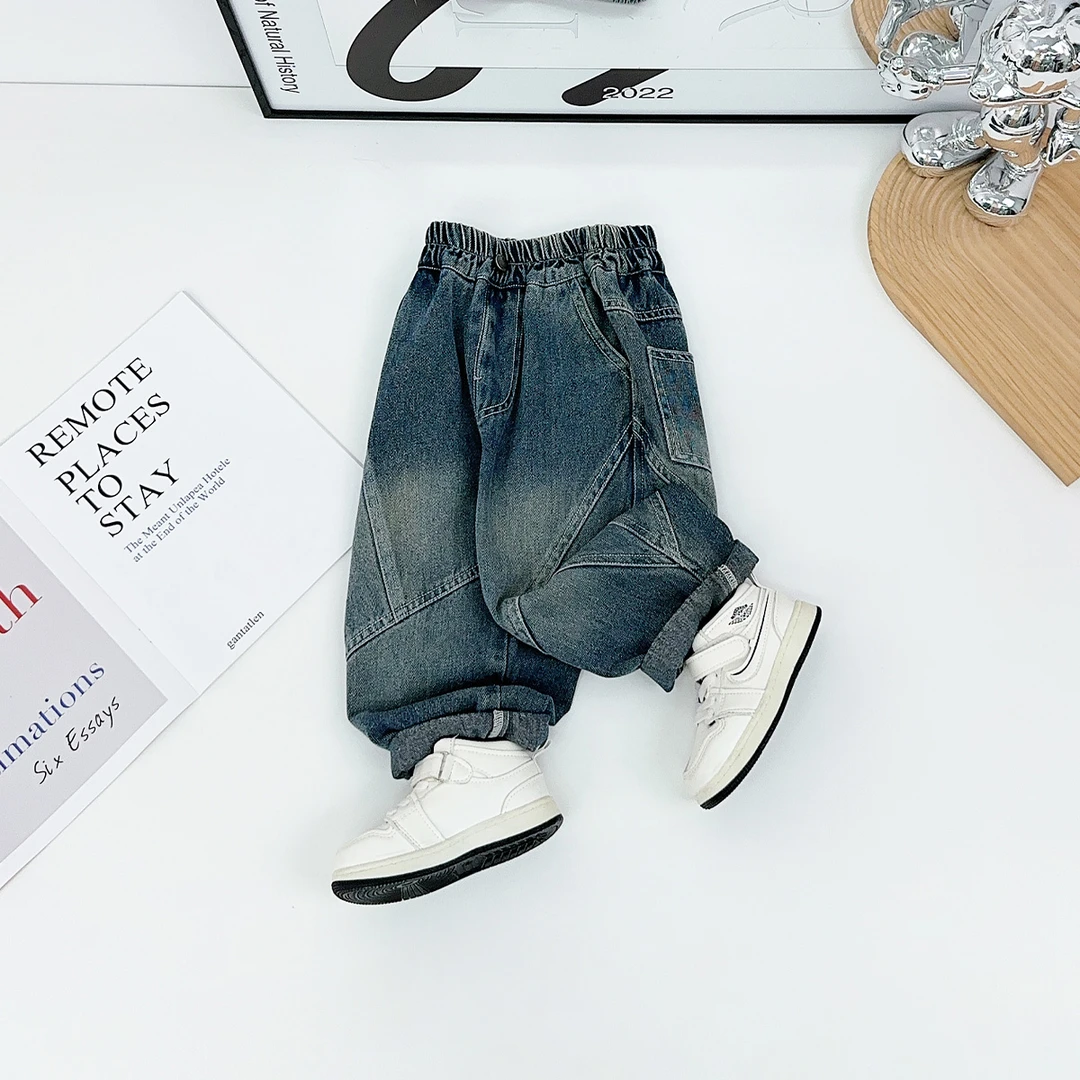 男童裤子春秋款儿童牛仔裤2025秋季新款秋装 JH087 悠悠童话童装