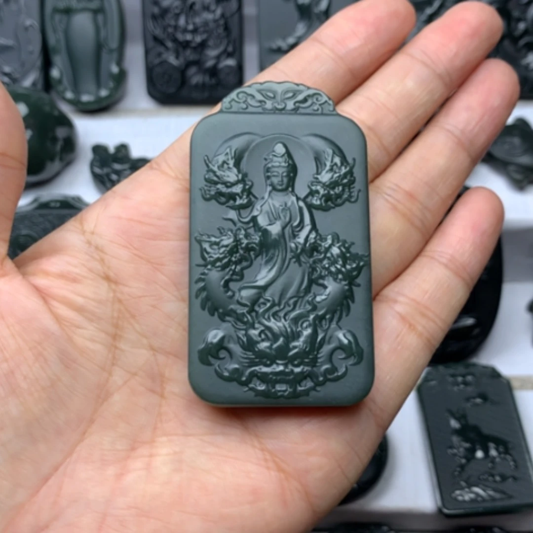 【闪购商品】颈饰未镶嵌和田玉双面雕刻