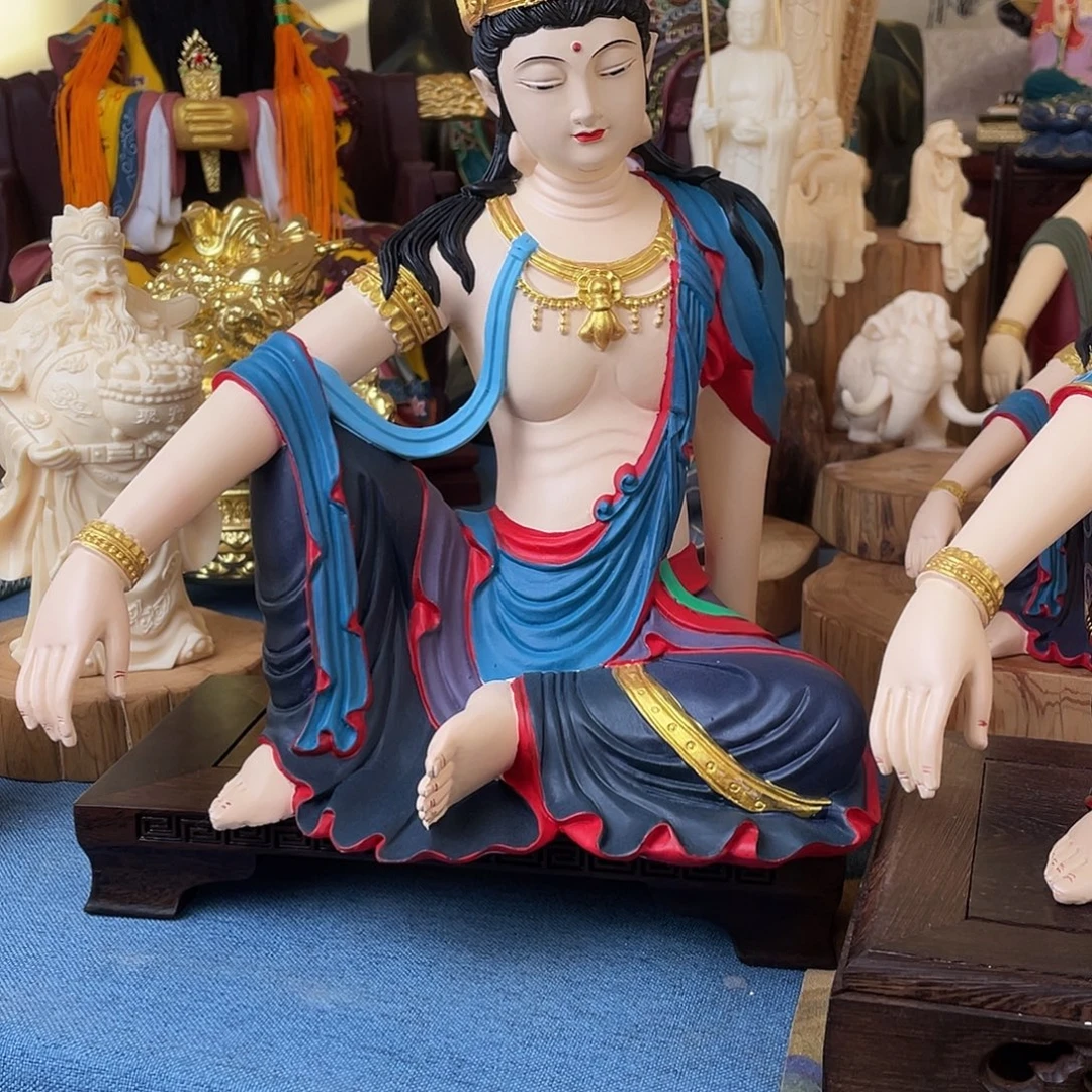 雨***月石材自在观音摆件30