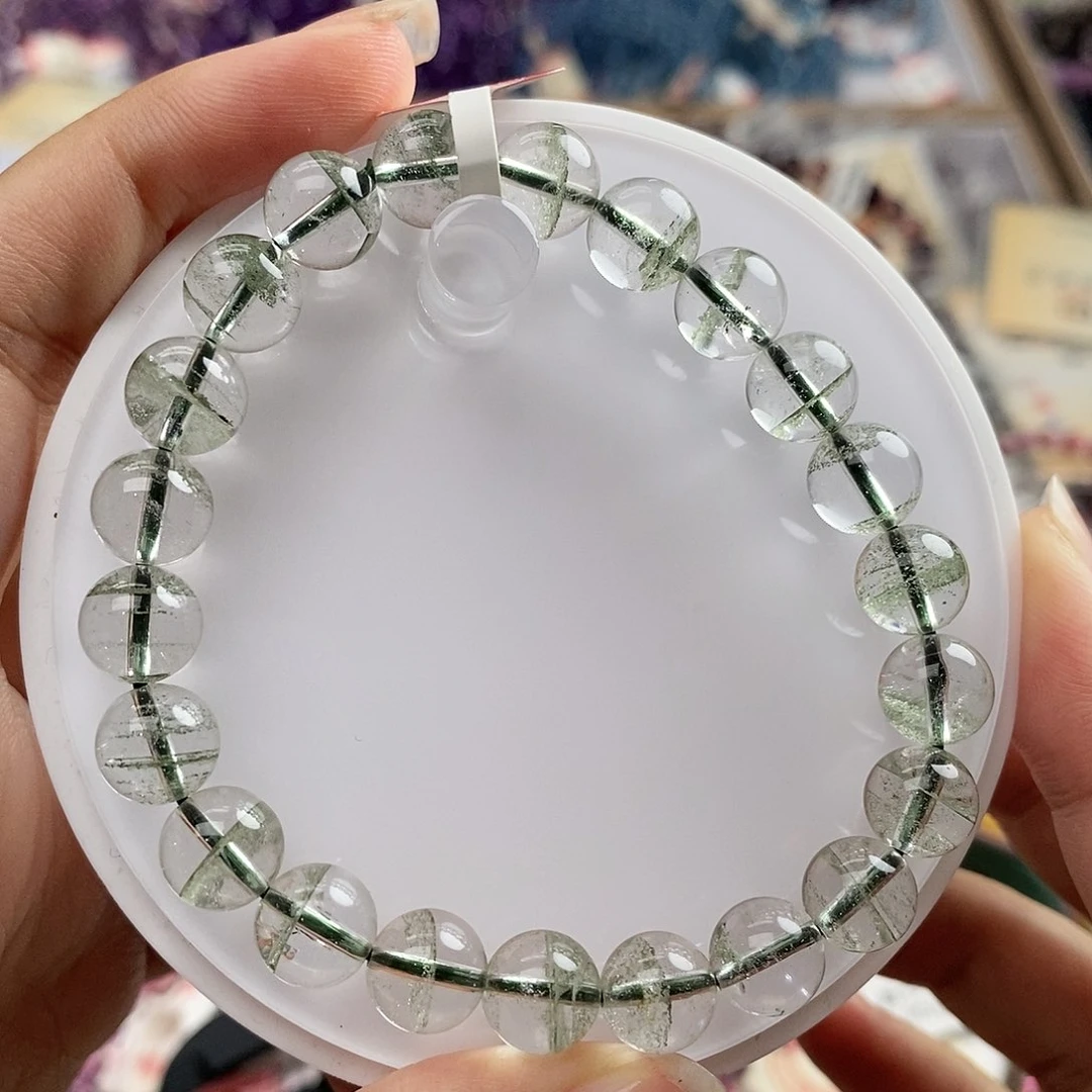未镶嵌手链水晶T056卡八➕绿幽灵
