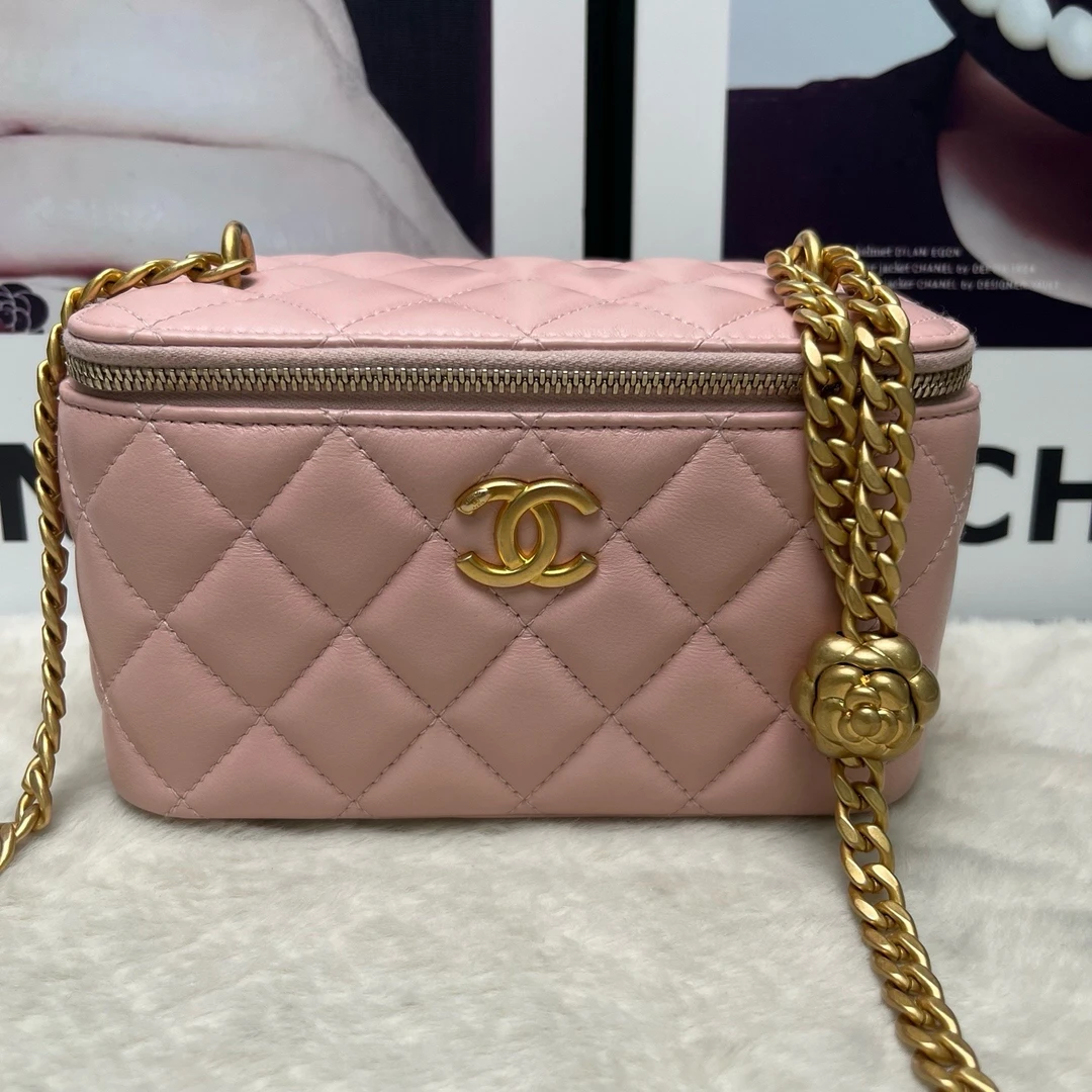 99新 Chanel/香奈儿 樱花粉山茶花长盒子