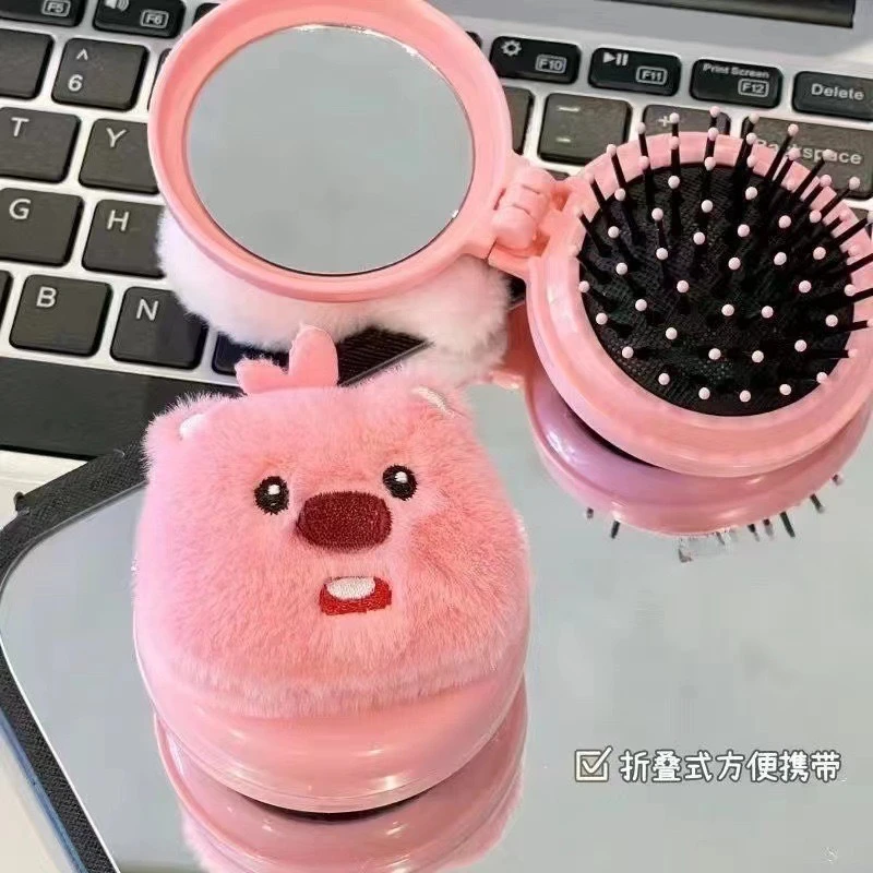 毛绒Loopy气囊梳子可爱小海狸气垫镜梳软妹便携按摩梳迷你小梳子