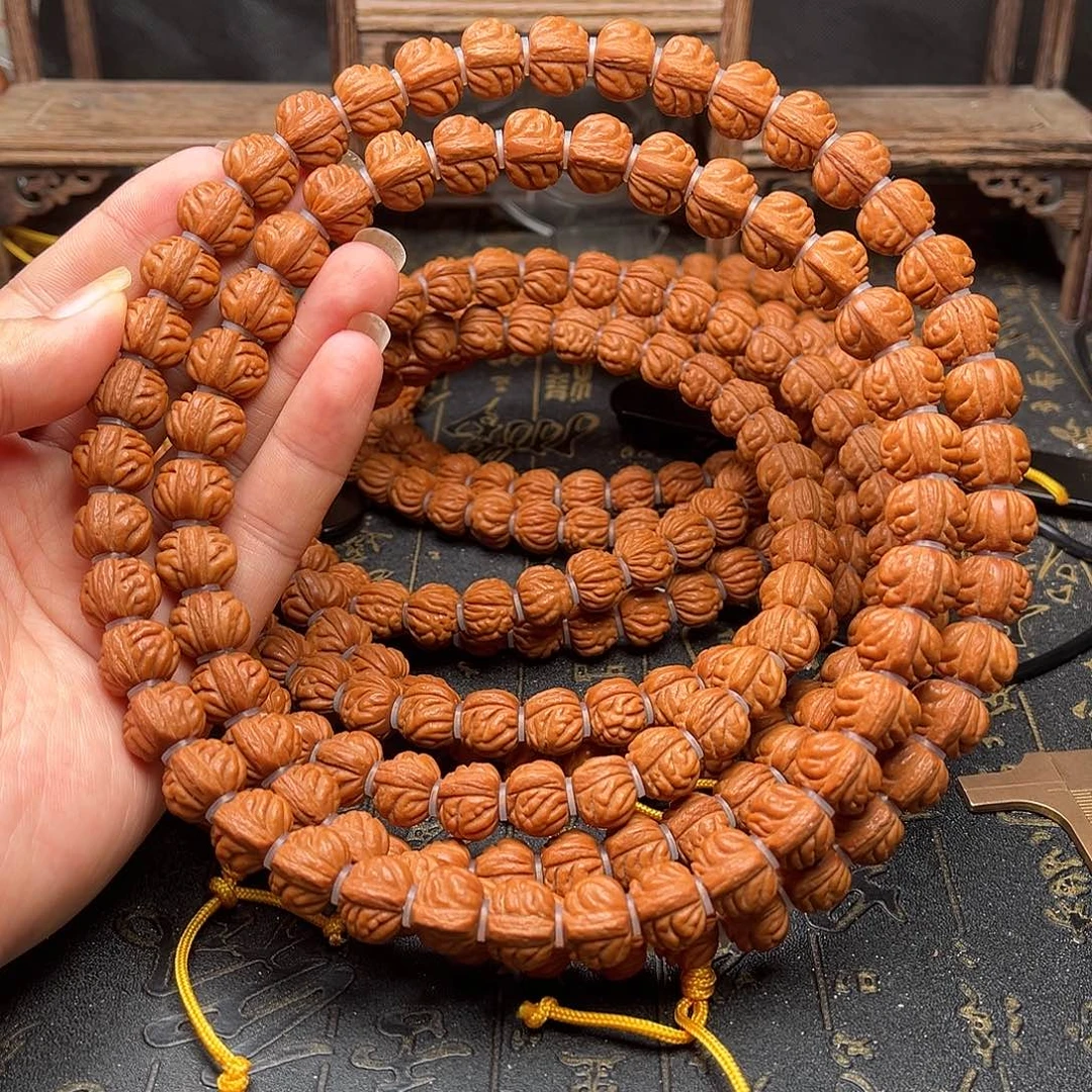 桃核吊坠小金豆72薄挂