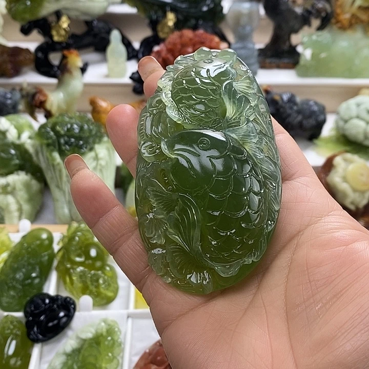 葉***ᰔ蛇纹石玉未镶嵌手把件
