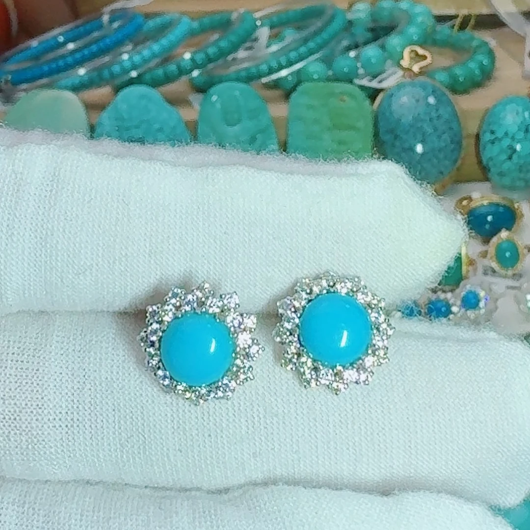 绿松石银S925镶嵌珠宝奇石