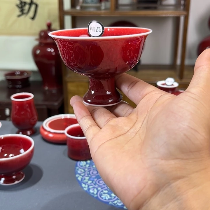 景德镇浅行窑精品高足杯