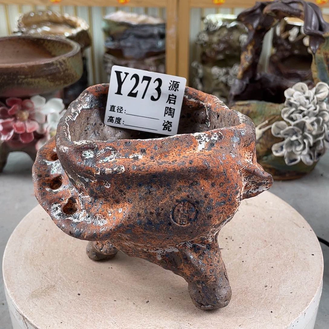 紫砂花盆景德镇陶瓷花盆273