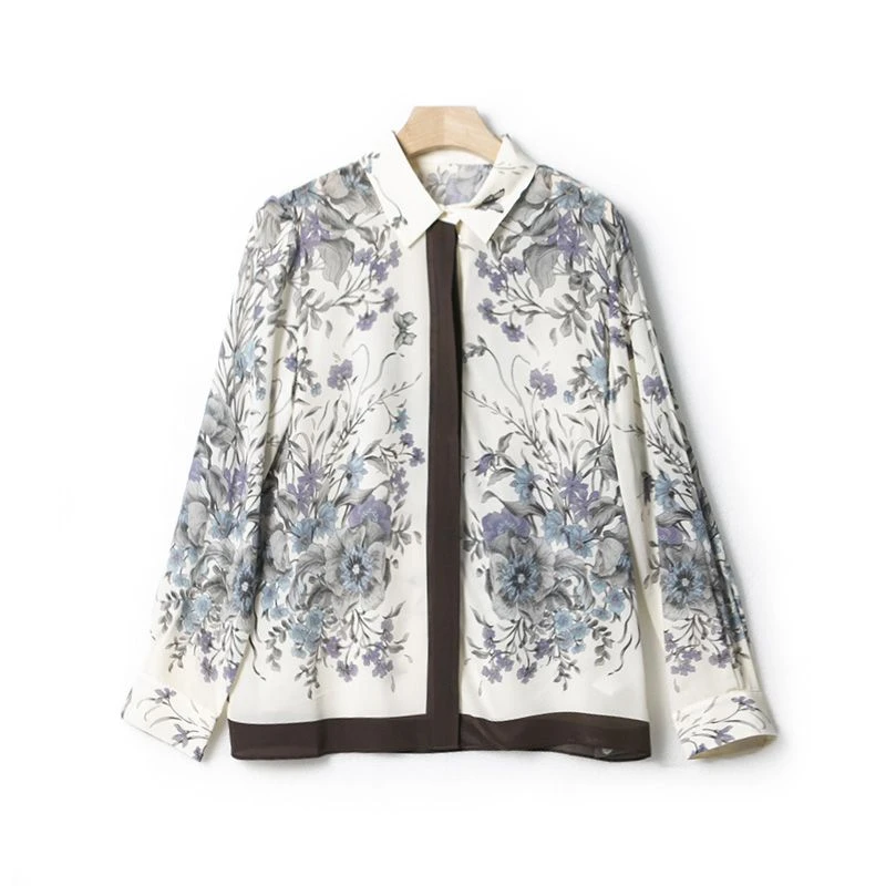 【滴滴专属】拼色印花衬衫CS225653