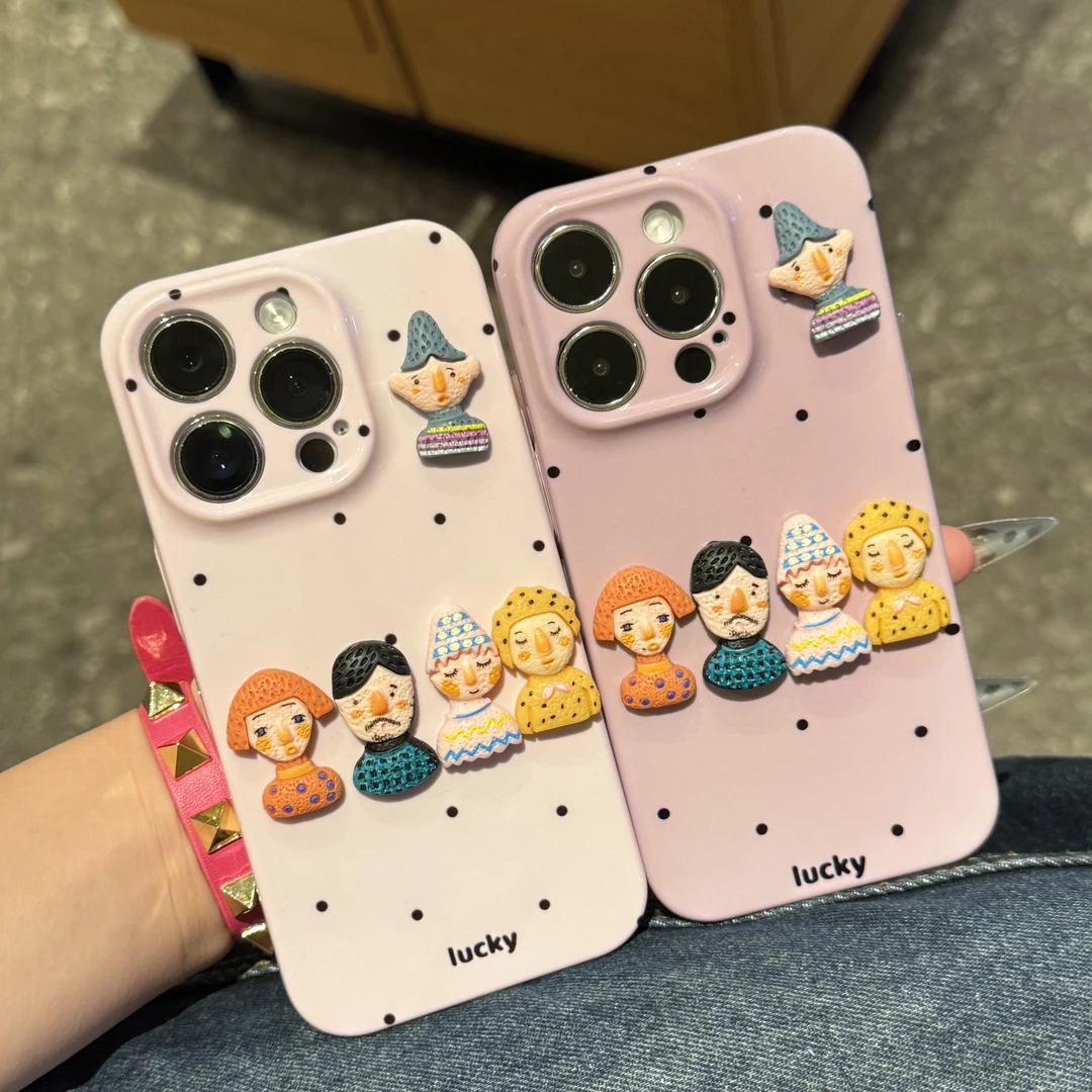 奥菲顿卡通立体小人偶适用苹果16菲林手机壳华为P70vivoppo小米15