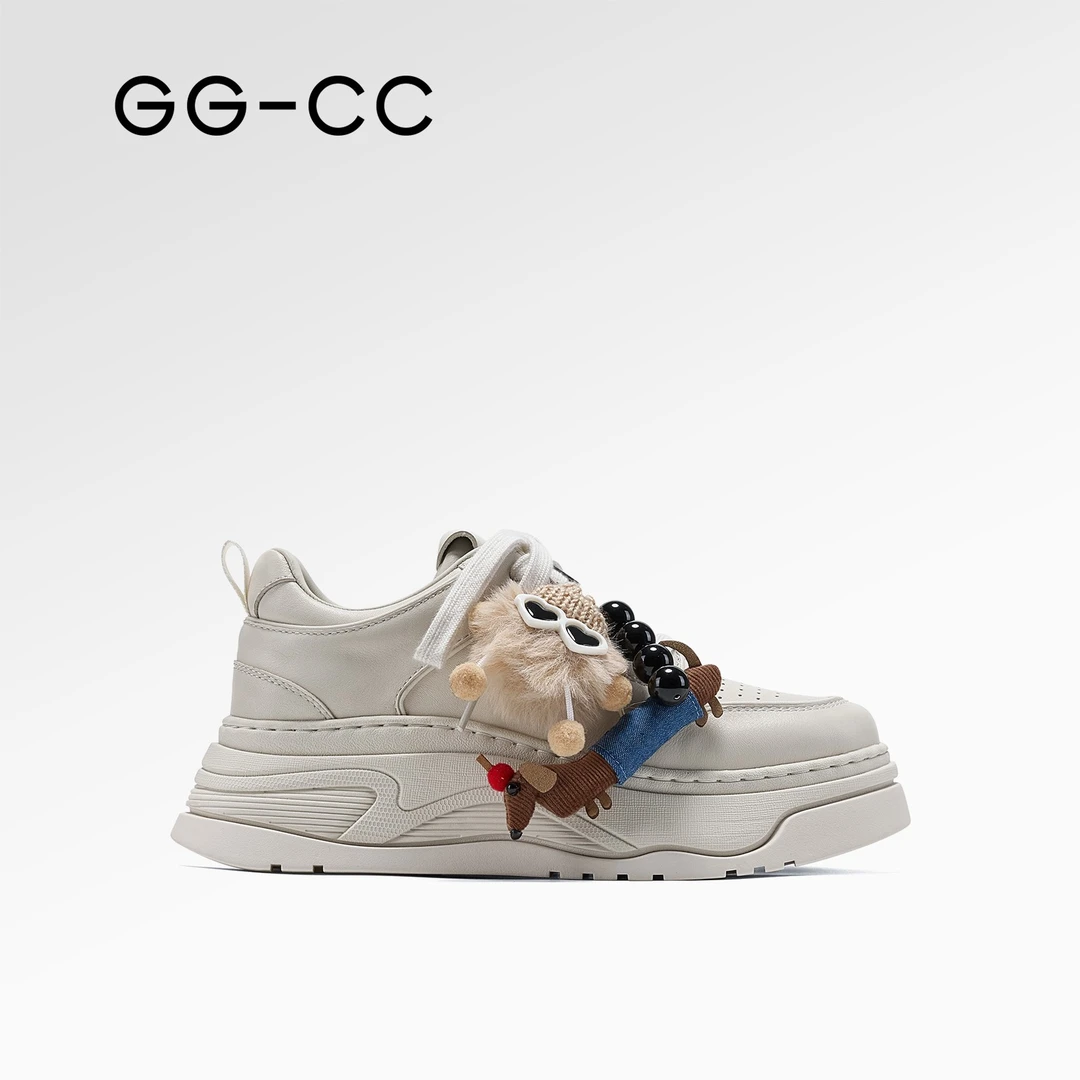 GG-CC【张予曦同款】怪诞精灵小白鞋女2025年秋季新款休闲板鞋4475