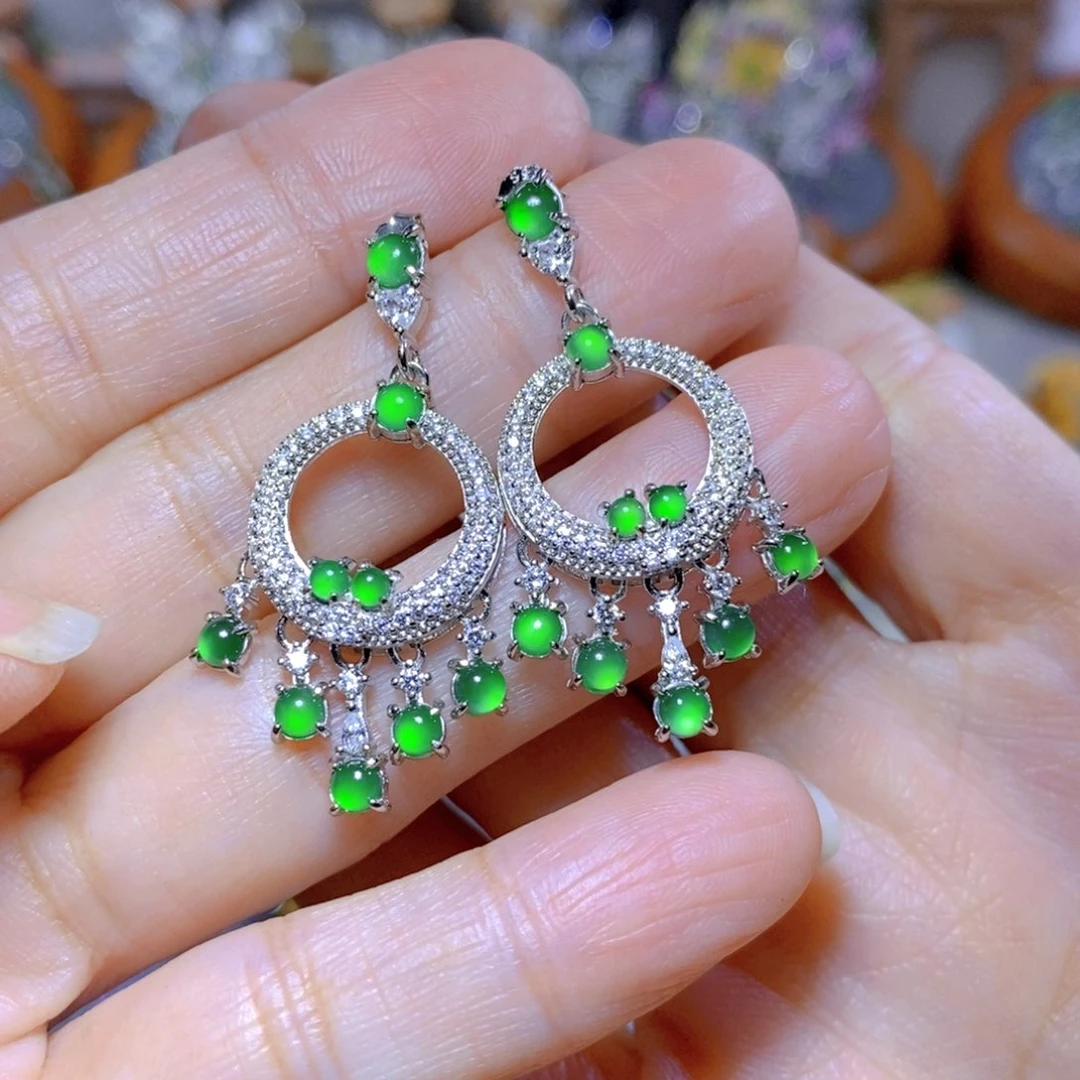 翡翠颈饰银S925镶嵌天然翡翠