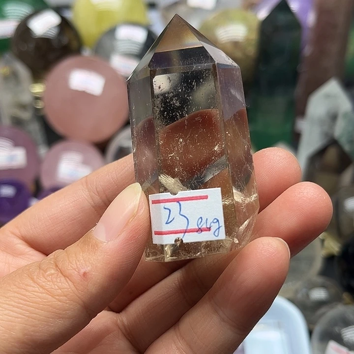 珠宝半成品未镶嵌水晶84克茶水晶柱